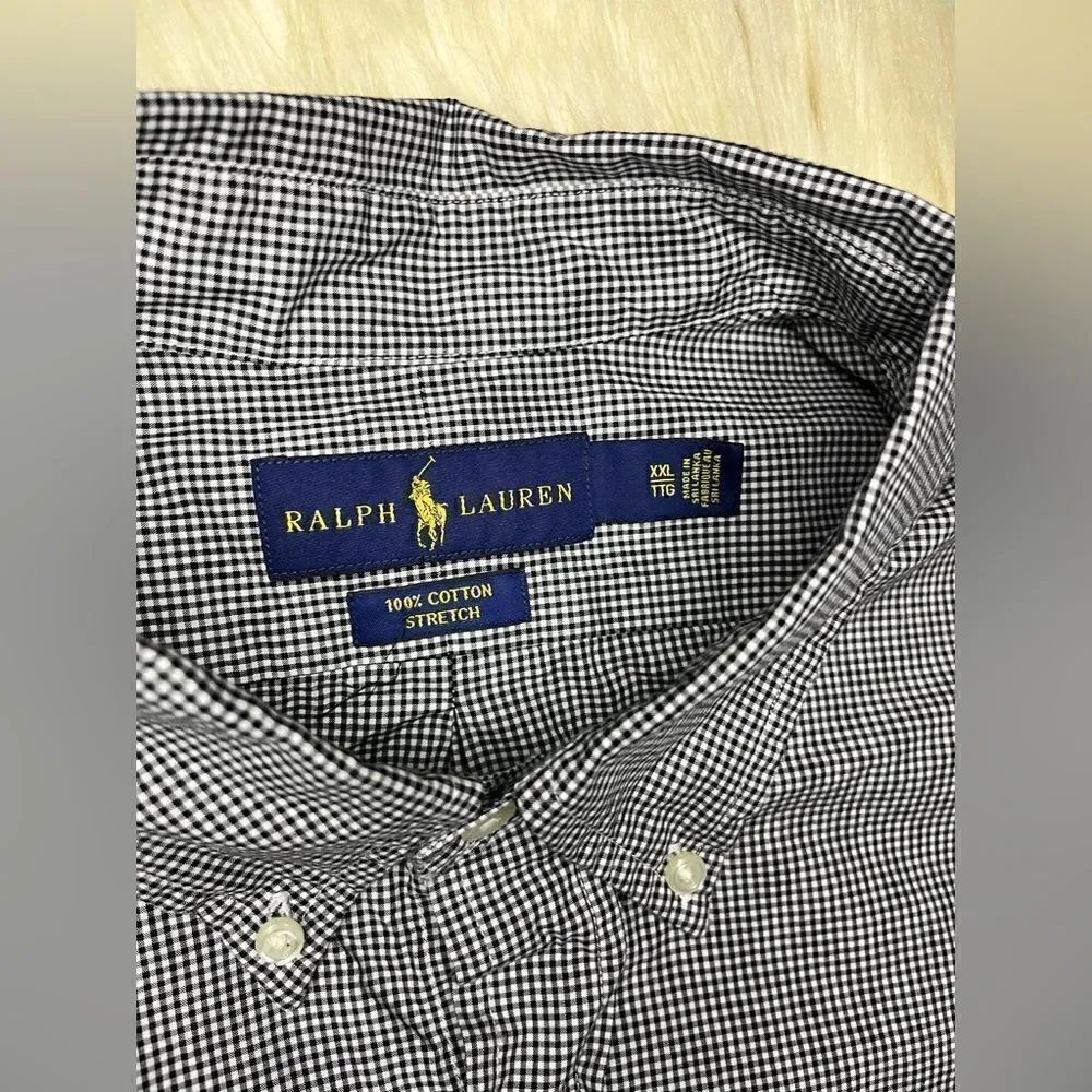 Ralph Lauren navy/white gingham Longsleeved button up sz XXL - Picture 2 of 6